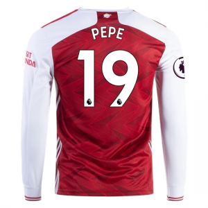 Billige Arsenal Nicholas Pepe 19 Fodboldtrøjer(L/S) Hjemmebanetrøje 2020 21 - Fodboldtrøjer(L/S)