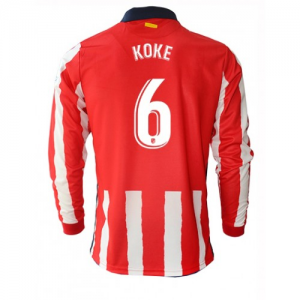 Billige Atletico Madrid Koke 6 Hjemmebanetrøje 2020 21 - Fodboldtrøjer(L/S)