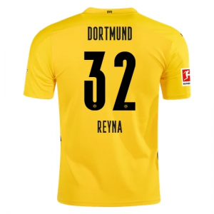 Billige BVB Borussia Dortmund Giovanni Reyna 32 Hjemmebanetrøje 2020 21 - Fodboldtrøjer(S/S)