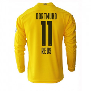Billige BVB Borussia Dortmund Marco Reus 11 Hjemmebanetrøje 2020 21 - Fodboldtrøjer(L/S)