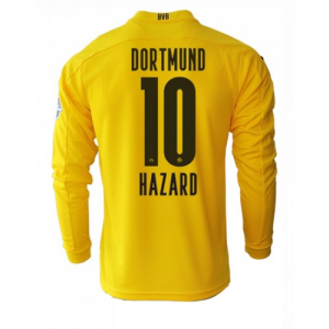 Billige BVB Borussia Dortmund Thorgan Hazard 10 Hjemmebanetrøje 2020 21 - Fodboldtrøjer(L/S)