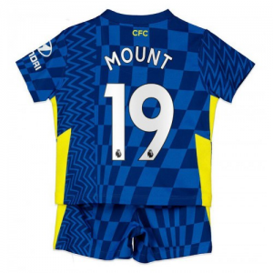 Chelsea Mason Mount 19 Børn HjemmebaneSæts 2021 22 - Fodboldtrøjer(S/S)