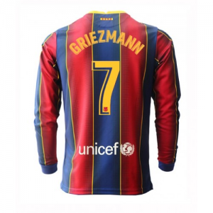 Billige FC Barcelona Antoine Griezmann 7 Hjemmebanetrøje 2020 21 - Fodboldtrøjer(L/S)
