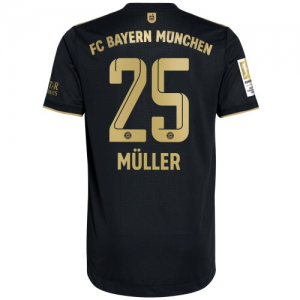 Billige FC Bayern München Thomas Müller 25 Udebanetrøje 2021-22 - Fodboldtrøjer(S/S)