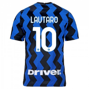 Inter Milan Lautaro Martinez 10 Hjemmebanetrøje 2020 2021 - Fodboldtrøjer(S/S)