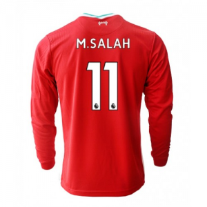 Billige Liverpool Mohamed Salah 11 Hjemmebanetrøje 2020 21 - Fodboldtrøjer(L/S)