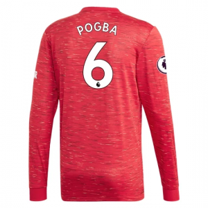 Manchester United Paul Pogba 6 Hjemme trøjer 2020 21 - Fodboldtrøjer(L/S)