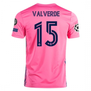 Billige Real Madrid Federico Valverde 15 Udebanetrøje 2020 21 - Fodboldtrøjer(S/S)