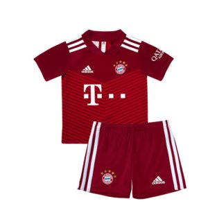 FC FC Bayern München Børn HjemmebaneSæt 2021/22 - FodboldTrøjer(S/S)