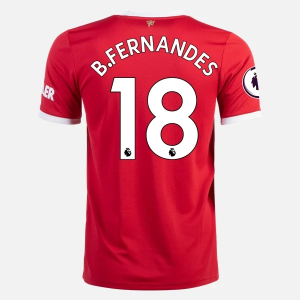 Manchester United Bruno Fernandes 18 Hjemme Trøjer 2021/22 - Kortærmet