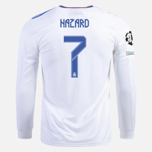 Real Madrid Eden Hazard 7 Hjemmebanetrøje 2021 2022 - FodboldTrøjer(L/S)