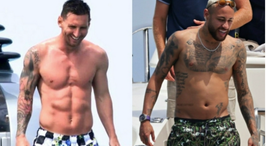 Neymar blev fotograferet med sin mave svulmende og overvægtig og mistede sin krop til Messi