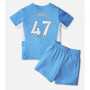 Manchester City Phil Foden 47 Børn HjemmebaneSæts 2021 2022 - FodboldTrøjer(S/S)