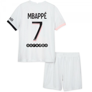 Paris Saint-Germain Kylian Mbappé 7 Børn UdebaneSæts 2021 2022 - FodboldTrøjer(S/S)